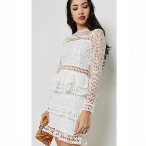 Endless Rose Tiered Lace White Dress Size L